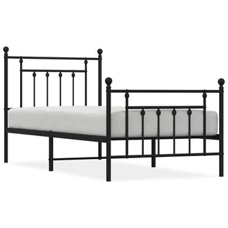 Berkfield Home Metal Bed Frame with Headboard & Footboard Black 90x200 cm
