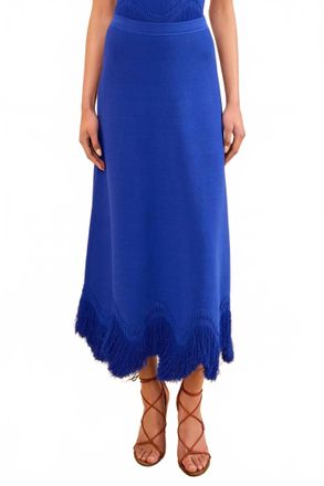 Ulla Johnson Paulina Knit Midi Skirt In Cobalt