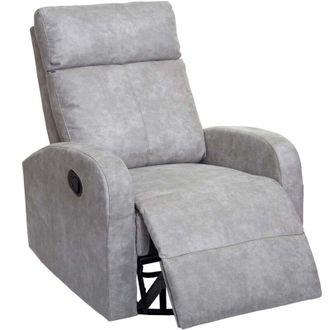 Hhg Poltrona relax reclinabile girevole dondolo 325 premium tessuto grigio chiaro