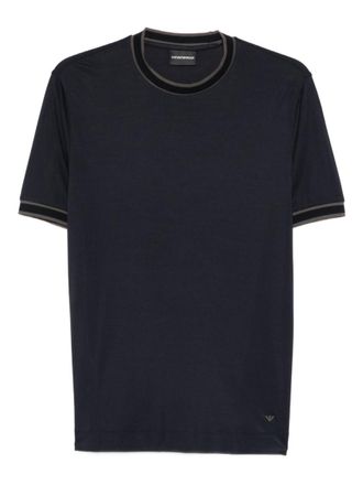 Emporio Armani Blue Cotton T-shirt