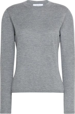 Max Mara Trui met ronde hals en fijne breistructuur - Dames - Ronde hals truien - Grijs - XL - Truien & Vesten