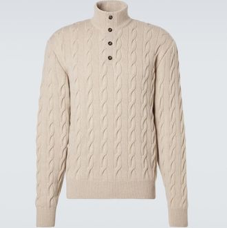 Ralph Lauren Purple Label Dolcevita in cashmere a trecce