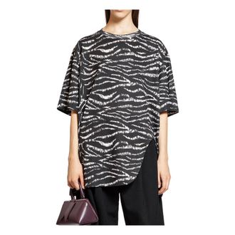The Attico T-Shirts, female, Multicolor, XS, Zebra Print T-Shirt