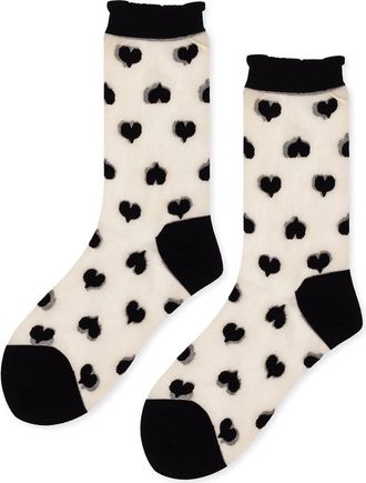 Hansel From Basel Marnie Sheer Crew Socks in Black at Nordstrom