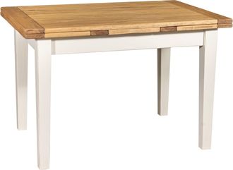 Biscottini International Biscottini - Mesa Extensible De Estilo Country De Madera Maciza De Tilo Armaz&oacute;n Blanco Envejecido Con Plan Acabado Con Efecto Natural