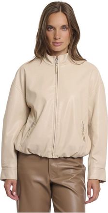 Rino&Pelle Bomberjack - Dames - Zomerjassen - Beige - 4XL - Leer - Jassen