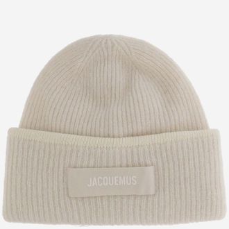 Jacquemus Beige Logo Beanie Hat