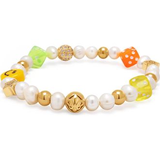 Nialaya Pair of Dice Pearl Bracelet at Nordstrom, Size X-Large