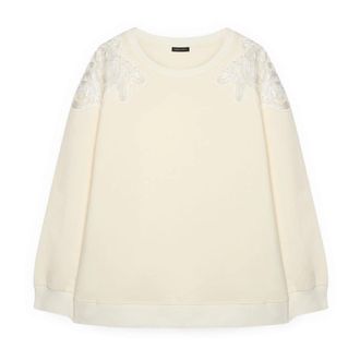 Fiorella Rubino Hoodies - Dames - Sweatshirts - Wit - L - Denim - Hoodies & sweatvesten