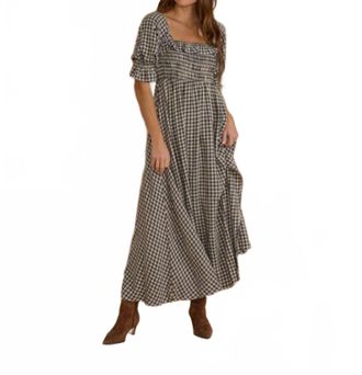 Rylee + Cru Birdie Maxi Dress In Navy Check