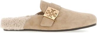 Tory Burch Comfortabele Huispantoffels voor Dagelijks Comfort - Dames - Pantoffels - Beige - 40 EU - Wol - Schoenen