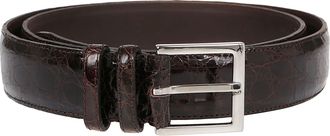 Orciani Crocodile-Cow Leather Slim Belt