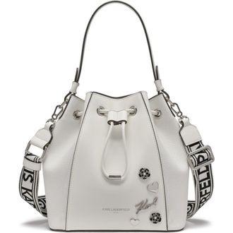 Karl Lagerfeld Adele Bucket in White/silver at Nordstrom