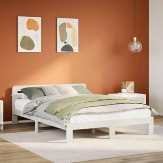 vidaXL Vidaxl - Estructura De Cama Sin Colch&oacute;n Madera De Pino Blanca 140x200 Cm