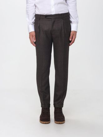 Berwich Pantaloni chino Principe di Galles con pince e vestibilit&agrave; slim