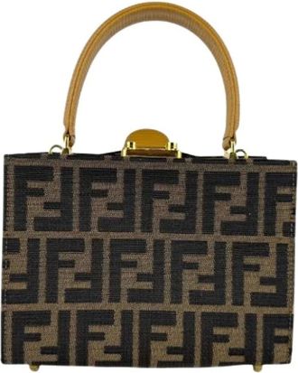 Fendi Pre-owned Handbags, female, Brown, Size: ONE SIZE Pre-owned Canvas Handbag