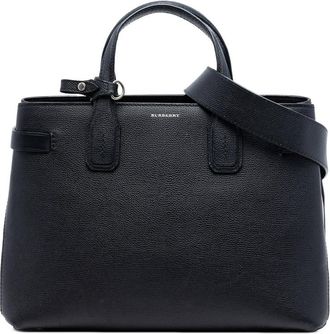Burberry Pre-owned Burberry Medium Leather and House Check Banner Satchel Ladies 6HHBKQCRA8K463YO