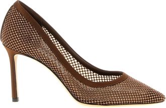 Jimmy Choo London Brown Tencel High Heel Womens Pumps
