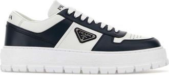 Prada White Color Block Two-Tone Sneakers