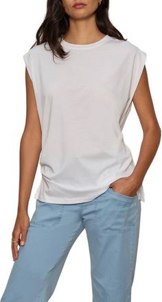 Sanctuary Pleated Muscle T-Shirt in White at Nordstrom, Size X-Small