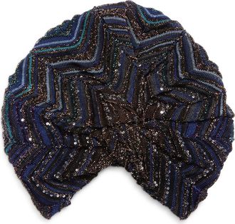 Missoni Sequin Knit Head Wrap in 0001 Black Multi at Nordstrom