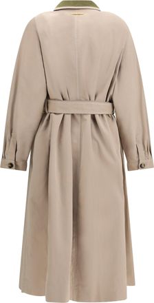 Marni Womens Gabardine Trench Cement Coat