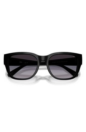 Diesel 56mm Square Sunglasses in Shiny Black /Grey Gradient at Nordstrom