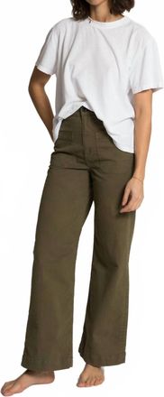 ASKK NY Sailor Twill High Rise Jeans In Olive