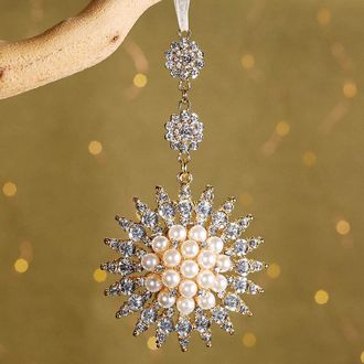 Frontgate Luxury Ornament Collection - Pearl Starburst Double-sided Ornament - Frontgate - Christmas Décor