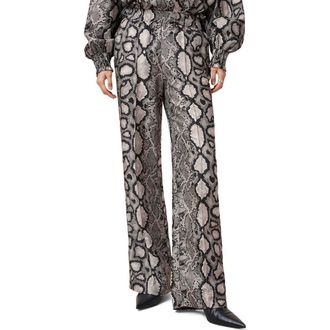 AllSaints Snakeskin Print Charli Pants in Flow Ecru White at Nordstrom, Size 6 Us