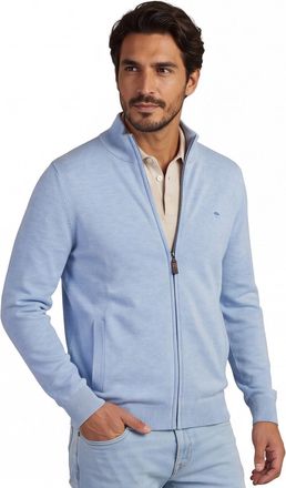 Fynch-Hatton Lichtblauw katoenen gebreid Fynch Hatton vest