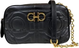 Ferragamo Pre-owned Schoudertas - Dames - Vintage Schoudertas - Zwart - ONE Size - Leer - Vintage