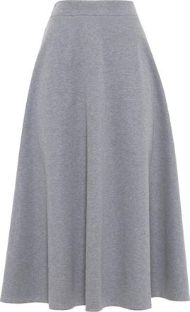 Brunello Cucinelli Light Grey Flared Skirt, Brand Size 44 (US Size 10)