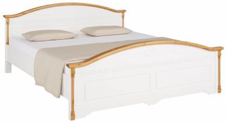 HOME AFFAIRE Massivholzbett »Graz, hohe Belastbarkeit, klassischer Landhausstil, FSC zertifiziert« Breite/Belastbarkeit 180cm/220 KG, 90cm/=120KG, mit dekorativen 