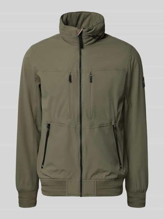 Tom Tailor Regular Fit Funktionsjacke mit Schalkragen in Oliv, Gr&ouml;&szlig;e XXXL