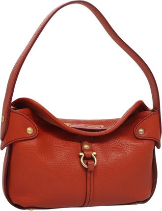 Ferragamo Gancini Handbag Leather Leather Handbag (Pre-Owned)