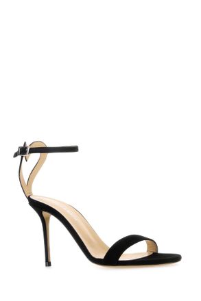 Mach & Mach Womens Black Suede Sandals Sandali