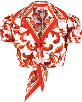 Dolce & Gabbana Camicia Crop Majolica