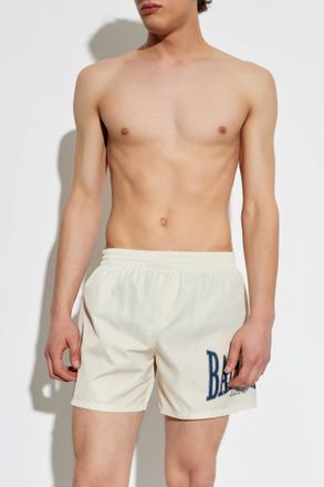 Balmain Swim Shorts, Mens, Cream