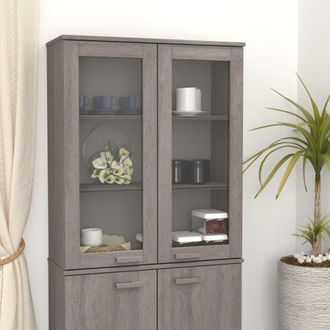 vidaXL Vidaxl - Aparador Superior Hamar Pino Macizo Gris Claro 85x35x100 Cm