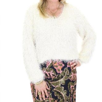 Esqualo Eyelash Crochet Sweater In Ivory