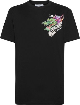 Philipp Plein Tattoo-print cotton T-shirt - men - Cotton - M - Black