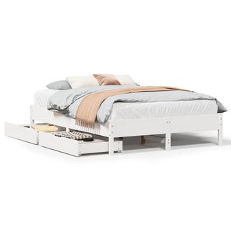 Berkfield Home Bed Frame without Mattress White 120x200 cm Solid Wood Pine | Size: Small Double