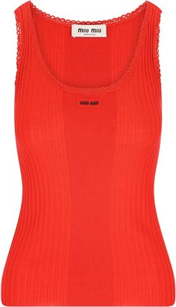 Miu Miu Top a coste - Rosso