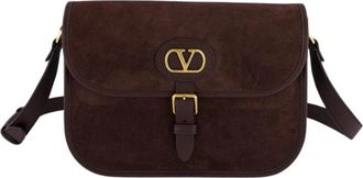 Valentino Garavani Tassen, Heren, Bruin, ONE Size, Su&egrave;de, Antibes Su&egrave;de Schoudertas