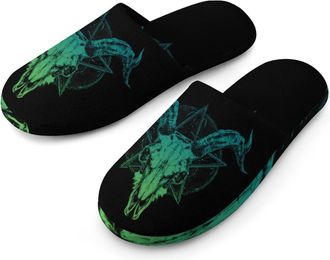Generic Gothic Skull Death Metals Mens House Slippers Slip Indoor Slipper On Shoes Warm Outdoor