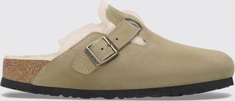 Birkenstock Mules Boston in pelle scamosciata con interni in shearling