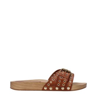 Isabel Marant Brown Leather Womens Slippers