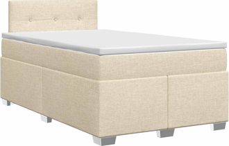 vidaXL Cama Box Spring Con Colch&oacute;n Crema 120 X 200 Cm Tela Vidaxl