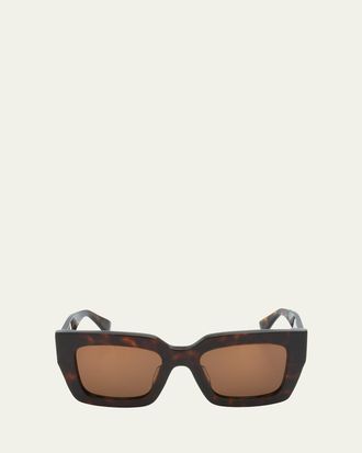 Bottega Veneta Raised Logo Acetate Cat-Eye Sunglasses